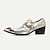 billiga Premium läder Loafers-herrskor i guldmetalliskt läder med ormskinnsmönster, fyrkantig tå och spänndetalj - perfekt för bröllop, fester och andra speciella evenemang