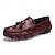 cheap Loafers-Men's Burgundy Crocodile Pattern Loafers with Tassel Detail and Non-Slip Sole - Luxury Slip-On Shoes for Casual and Formal Wear