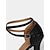 baratos Sapatos de Dança Latina-sapatos de dança femininos de cetim preto com tiras de strass, sola de camurça macia e salto médio – perfeitos para dança latina, salsa e dança de salão