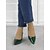 abordables Semiformal-Zapatos de tacón de bloque con punta puntiaguda de charol sintético verde brillante: elegantes zapatos formales para mujer