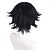 billige Anime parykker-Cosplay kostume paryk Bouncy Curl Naturligt, bølget hår Kort bob Fint Pandehår Med bangs / pandehår Maskinproduceret Paryk Kort Sort Syntetisk hår Herre Klassisk Bekvem Sort