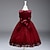 abordables Robes à Fleurs pour Filles-Robe de Demoiselle d&#039;Honneur Fille enfants Fille Robe de princesse Utilisation Mariage Soirée Elégant Magnifique Maille Couleur unie Sans Manches Col Ras du Cou Gris Rouge vin 4 ans et +