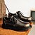 economico Casuale-scarpe oxford stringate in similpelle nera da uomo con cuciture rosse – calzature eleganti, formali e casual per lavoro, affari e uso quotidiano