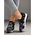 billige Sneakers til kvinner-slip-on joggesko med blomsterpaljett for kvinner - komfortable glitter fritidssko med kilesåle, perfekt for fotturer eller festklær
