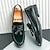 economico Mocassini-mocassini da uomo in finta pelle verniciata nera con nappine – scarpe eleganti slip-on con dettagli in velluto per matrimonio e abbigliamento formale