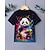 ieftine Animale 3D pentru băieți-Băieți 3D Grafic urs panda Tricou Manșon scurt Vară Primăvară Modă De Bază Copii 4-12 ani Stil Nautic În aer liber Casual Zilnic Fit regulat