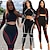 billiga Set och One-Pieces-Dam Yogaset 2 st Färgblock Träningsdräkter Vit Röd Yoga Kondition Gymträning Hög midja Andningsfunktion Mjuk Långärmad Sport Sportkläder Microelastisk Smal
