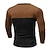 economico Vintage e retrò-Per uomo Pop art Color Block Con logo Toro Camicia Henley Manica lunga maglietta Stampa 3D Henley Camicia Di tendenza Originale Comodo Informale Giornaliero Nero Blu marino Cachi Primavera &amp; Autunno