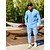 preiswerte Herren Basic Hemden Sets-Herren 2 Stück Hemden-Set Sommerhemd Passende Sets Strandhemd Knopfhemd Glatt Urlaub Casual Schwarz Weiß Marineblau Blau Langarm Kragen Frühling Sommer Bekleidung