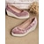 preiswerte Plattformabsätze-Espadrilles-Keilschuhe aus rosa Samt für Damen, lässige Slip-On-Plateau-Flats für den Sommer und den Alltag