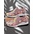 billige Sneakers til kvinner-slip-on joggesko med blomsterpaljett for kvinner - komfortable glitter fritidssko med kilesåle, perfekt for fotturer eller festklær