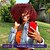baratos Perucas Sintéticas sem Touca-perucas afro cacheadas para mulheres - peruca afro cacheada crespa com franja perucas sintéticas cosplay
