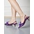 voordelige Semi-formeel-paarse satijnen slingback bruidsschoenen voor dames met rozenbloemdetail, puntige neus en lage hakken - elegante bruidshakken voor bruiloften en formele evenementen