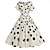 billige Kjoler-Retro / vintage 1950-tallet Cocktail Kjole Kjoler Flare kjole Polkadotter Blomst Kostyme Dame Maskerade Fest Utdrikningslag Festival Voksne Kjole Hjemkomstkjoler