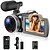 abordables Cámara y fotografía-Cámara de vídeo para grabar dv, pantalla abatible, zoom digital de 16x, cámara de viaje 4k uhd, cámara digital con micrófono externo, control remoto para selfies