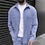 economico Set di camicie basic da uomo-Per uomo Camicia 2 pezzi Completo di camicia Set abbinati Maglietta informale Camicia di velluto a coste Marrone Verde Kaki Grigio Azzurro Manica lunga Tinta unica Colletto Strada Giornaliero