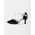 abordables Zapatos de baile latino-Zapatos de baile latino elegantes de gamuza negra para mujer con suela de gamuza suave y correa con brillo | Perfectos para practicar y actuar
