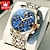 levne Mechanické hodinky-OLEVS Muži mechanické hodinky Módní Hodinky na běžné nošení Obchodní Wristwatch Automatické natahování Zobrazení fáze měsíce Svítící Kalendář Ocel Hodinky