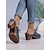 cheap Casual Sandals-Women&#039;s Comfortable Blue Perforated Faux Leather Block Heel Sandals with Bowknot - Perfect for Summer