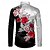 abordables Chemise en Satin pour Homme-Homme Floral Chemise décontractée Chemise boutonnée manche longue Décontractées Soirée Cadeau Casual Printemps Automne Col rabattu Boutonner Jaune Rouge Bleu Vert Gris