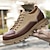 baratos Casual-sapatos masculinos duráveis de couro sintético e camurça com cadarço – calçados casuais elegantes para uso diário e ao ar livre
