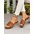 billiga Avslappnade sandaler-slip-on sandaler för kvinnor med rufsiga konstläderband, minimalistisk avslappnad stil för sommaroutfits och vardagskläder