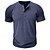 ieftine Tricou casual Henley-Bărbați Tricou Cămașă Henley Tee Top Manșon scurt Simplu Modă Designer De Bază Butonul sus Henley Vacanță Stradă Ieșire Primavara vara Gri Tricou Henley