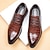 economico Formale-scarpe eleganti da uomo in similpelle con motivo coccodrillo marrone – calzature formali con lacci e design strutturato per lavoro e matrimoni