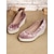 preiswerte Plattformabsätze-Espadrilles-Keilschuhe aus rosa Samt für Damen, lässige Slip-On-Plateau-Flats für den Sommer und den Alltag
