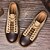 baratos Casual-sapatos masculinos duráveis de couro sintético e camurça com cadarço – calçados casuais elegantes para uso diário e ao ar livre