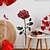 abordables Pegatinas de pared decorativas-Pegatinas de pared para embellecer el fondo de la sala de estar del dormitorio con rosas rojas románticas del día de San Valentín