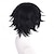 billige Anime parykker-Cosplay kostume paryk Bouncy Curl Naturligt, bølget hår Kort bob Fint Pandehår Med bangs / pandehår Maskinproduceret Paryk Kort Sort Syntetisk hår Herre Klassisk Bekvem Sort