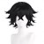 billige Anime parykker-Cosplay kostume paryk Bouncy Curl Naturligt, bølget hår Kort bob Fint Pandehår Med bangs / pandehår Maskinproduceret Paryk Kort Sort Syntetisk hår Herre Klassisk Bekvem Sort