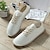 economico Sneakers da uomo-scarpe espadrillas da uomo in tela beige con lacci e suola in corda di juta – comode calzature estive casual