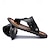 abordables sandales d&#039;extérieur-sandales à orteils en similicuir pour hommes – tongs de style vintage avec rivets décoratifs pour une tenue de plage décontractée en été