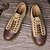 baratos Casual-sapatos masculinos duráveis de couro sintético e camurça com cadarço – calçados casuais elegantes para uso diário e ao ar livre