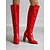 preiswerte Modische Stiefel-Schwarze Damen-Kniestiefel aus Lackleder mit Blockabsatz, schlichtes Design für modische Abendgarderobe und besondere Anlässe