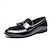economico Mocassini-mocassini da uomo in finta pelle verniciata nera con nappine – scarpe eleganti slip-on con dettagli in velluto per matrimonio e abbigliamento formale