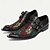 baratos Sapatos Sociais Elementares-Sapatos monge masculinos de couro bovino premium e tecido jacquard com bordados florais e biqueira de metal, calçados formais elegantes com detalhes de fivela, perfeitos para negócios, festas e ocasiões especiais