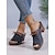 cheap Casual Sandals-Women&#039;s Comfortable Blue Perforated Faux Leather Block Heel Sandals with Bowknot - Perfect for Summer