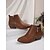 baratos Botas de tornozelo-botins femininos de couro sintético marrom com zíper lateral | confortáveis e estilosos para uso diário