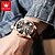 abordables Relojes mecánicos-OLEVS Hombre Relojes Mecánico Creativo Al Aire Libre Deportes Moda Calavera Cuerda Automática Luminoso IMPERMEABLE Piel Reloj