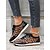 billiga Damsneakers-trendiga leopardmönstrade sneakers för kvinnor med svarta detaljer | perfekt för vardagskläder