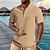 billiga Basic skjortor för män-Herr 2 delar Skjorta set Sommar set Matchande set Casual skjorta Knapp upp skjorta Svart Vit Kungsblå Khaki grön Ljusblå Kortärmad Slät Krage Semester Dagligen Kläder Mode Ledigt Bekväm