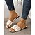billiga Avslappnade sandaler-slip-on sandaler för kvinnor med rufsiga konstläderband, minimalistisk avslappnad stil för sommaroutfits och vardagskläder