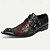 baratos Sapatos Sociais Elementares-Sapatos monge masculinos de couro bovino premium e tecido jacquard com bordados florais e biqueira de metal, calçados formais elegantes com detalhes de fivela, perfeitos para negócios, festas e ocasiões especiais