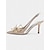 billige Semi-formell-spissede stiletto-bryllupshæler for kvinner – elegante slingback brudesko med rhinestone-sløyfedesign