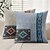 baratos Estilo Vintage-Capa de almofada decorativa étnica vintage 1 peça, capa de almofada quadrada macia, fronha para quarto, sala de estar, sofá, cadeira, cinza, azul