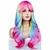 baratos Perucas de Carnaval-perucas ombre arco-íris peruca longa ondulada para mulheres com franja fantasia ombre colorida perucas de cabelo sintético encaracolado resistente ao calor para carnaval
