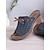 cheap Casual Sandals-Women&#039;s Comfortable Blue Perforated Faux Leather Block Heel Sandals with Bowknot - Perfect for Summer